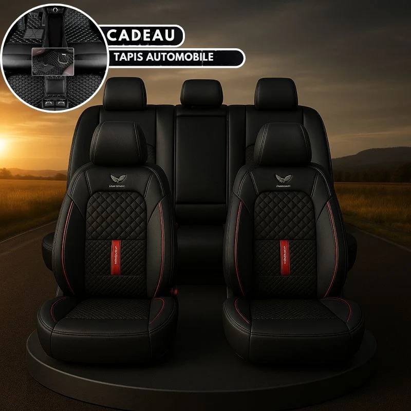 Complete Car Seat Covers in Genuine Italian Universal Leather + FREE GIFT: Full Mats Included