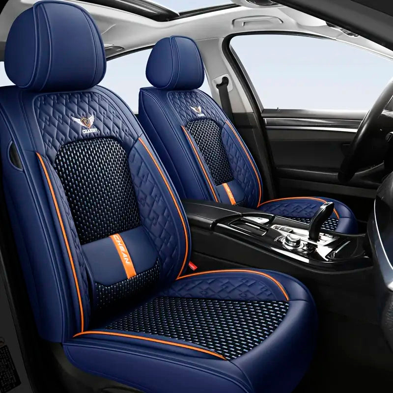 Complete Car Seat Covers in Genuine Italian Universal Leather + FREE GIFT: Full Mats Included