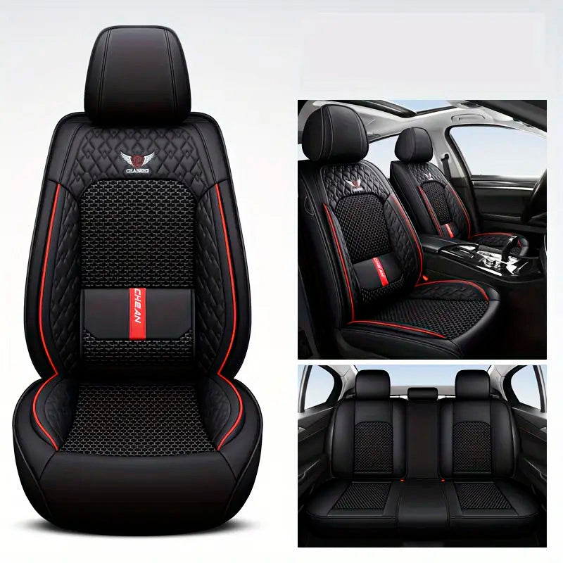 Complete Car Seat Covers in Genuine Italian Universal Leather + FREE GIFT: Full Mats Included