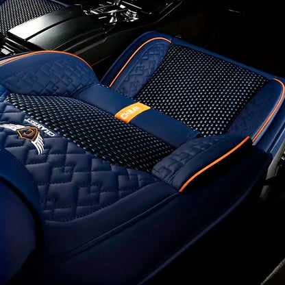 Complete Car Seat Covers in Genuine Italian Universal Leather + FREE GIFT: Full Mats Included