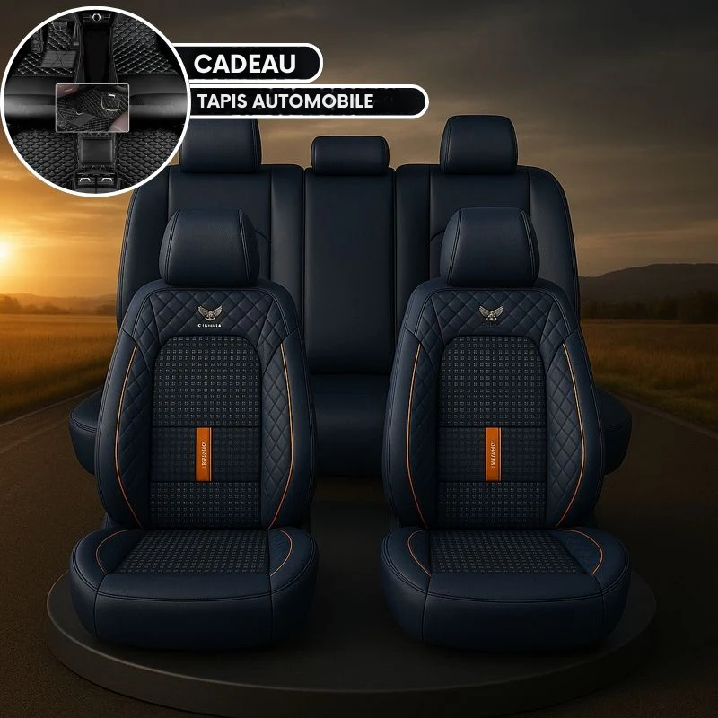 Complete Car Seat Covers in Genuine Italian Universal Leather + FREE GIFT: Full Mats Included