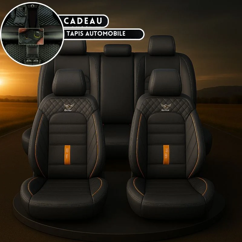 Complete Car Seat Covers in Genuine Italian Universal Leather + FREE GIFT: Full Mats Included
