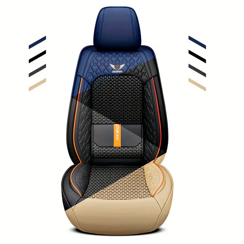 Complete Car Seat Covers in Genuine Italian Universal Leather + FREE GIFT: Full Mats Included